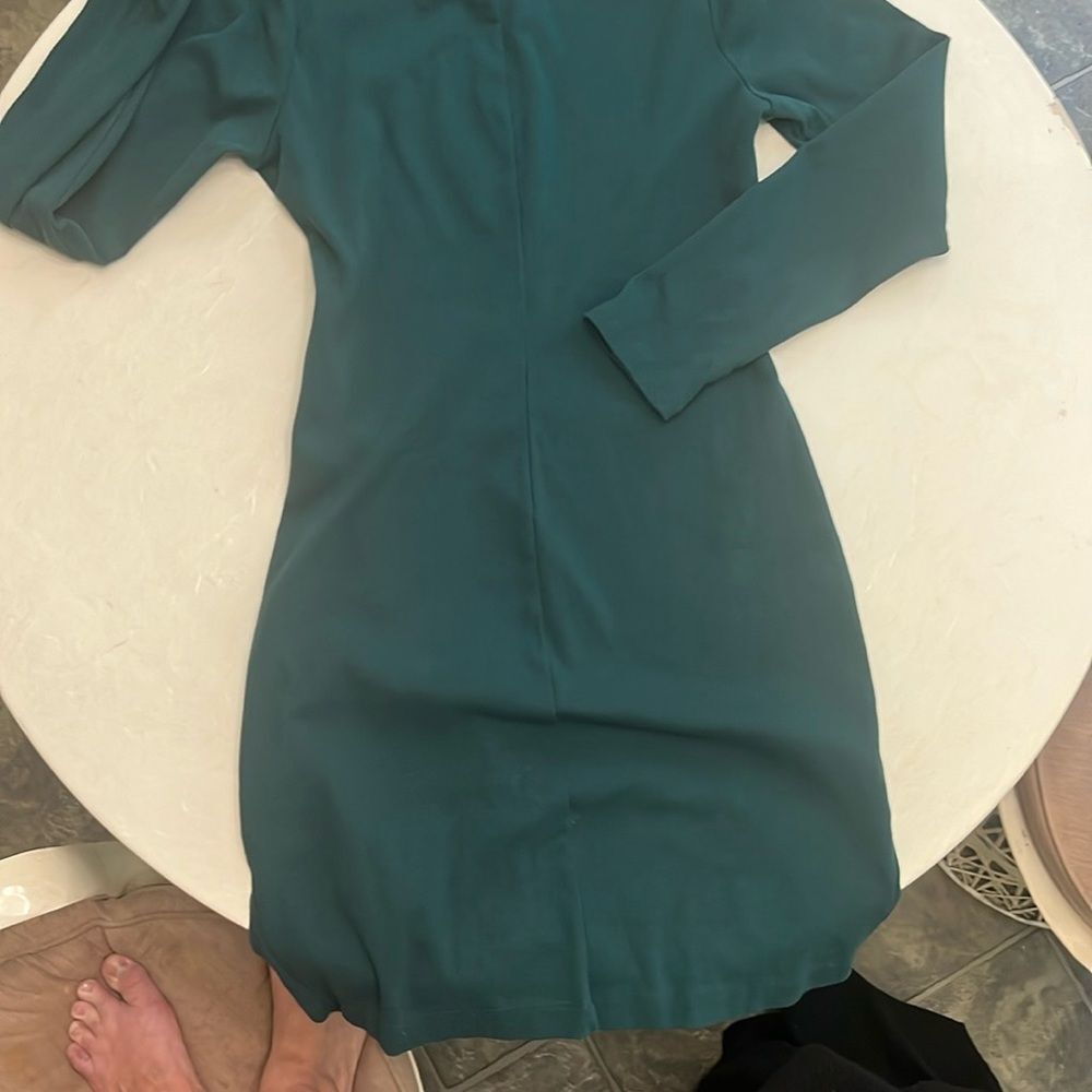 Elegant Teal Long Sleeve Dress